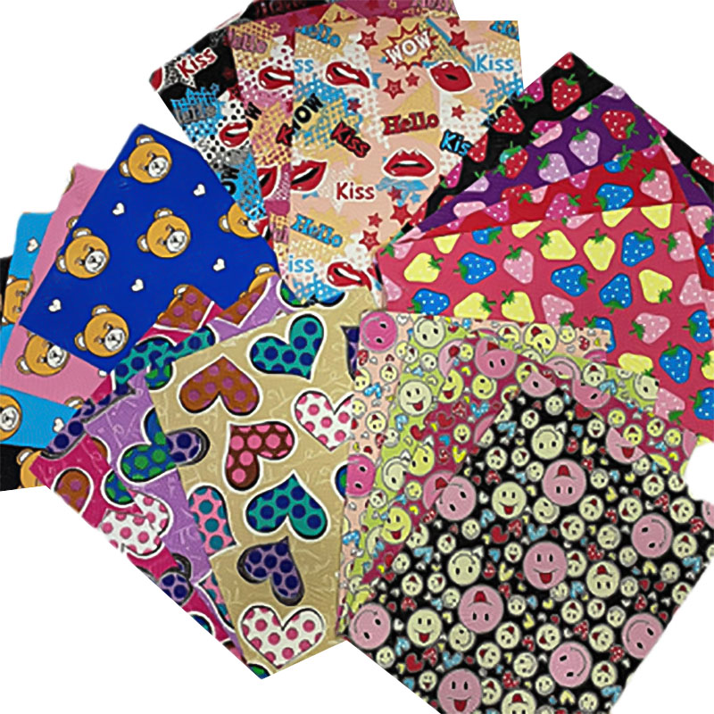 Da nhân tạo in đầy màu sắc cho túi